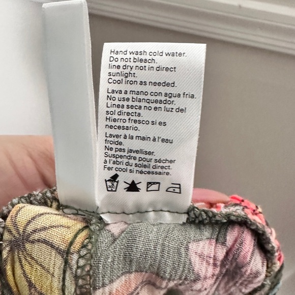 Sanctuary Wide Leg Cropped Pants Side Slit Cotton Lightweight PullOn Floral - Picture 4 of 16